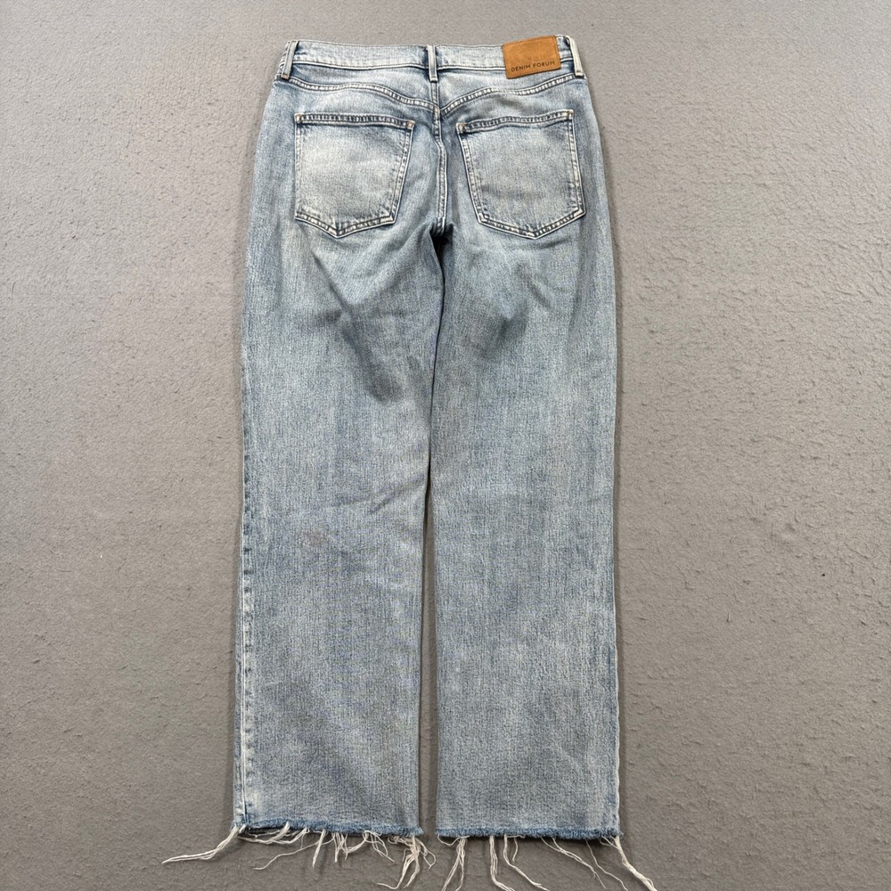 Denim Forum Jeans Women's 29 Blue Light Wash Denim Arlo High Rise Straight Leg - Picture 2 of 8